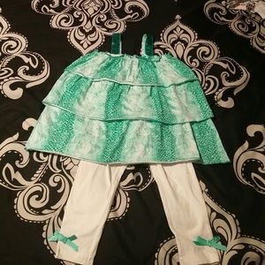 Teal and white girls set