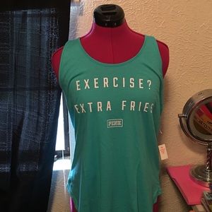 PINK Victoria's Secret Teal exercise extra fries