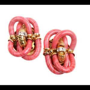 Chanel by Archimede Seguso Salmon Clip-On Earrings