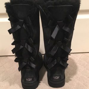 UGG Black Bailey Bow Tall Boot (custom made)
