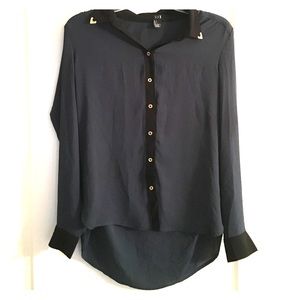 Forever 21 button up blouse with collar tips