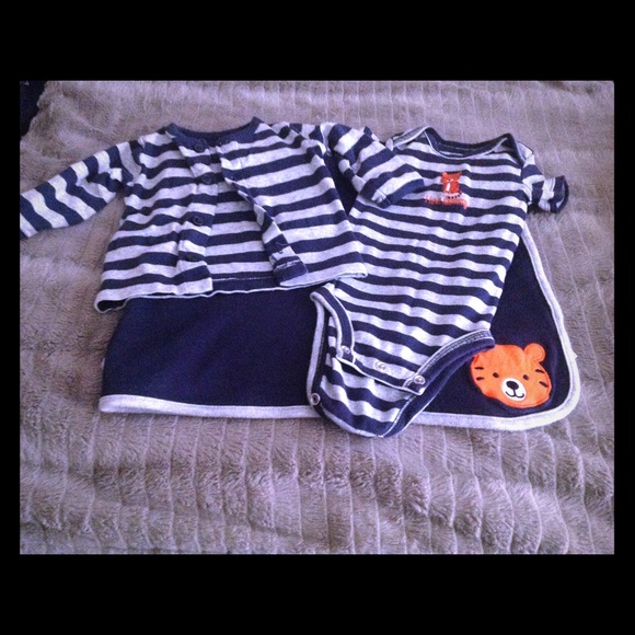 Infant Bundle Set Navy/Gray - 3 mos