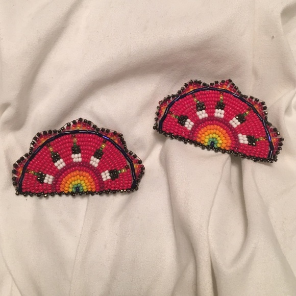 Vintage beaded hair clips
