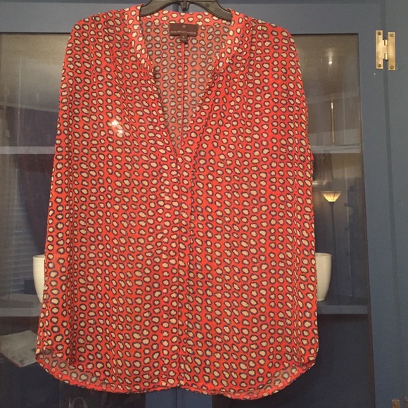 Orange & Navy Sleeveless Top