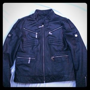 Leather motorcycle jacket
