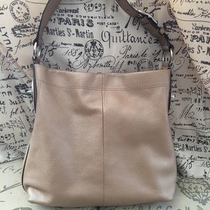 Coach metallic leather beige hobo