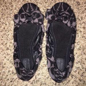 Coach knit & leather ballet slippers! Size 8.5