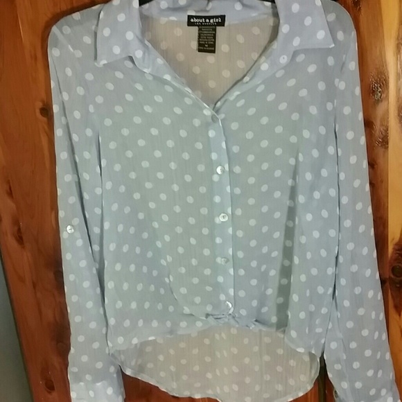 Silk light blue blouse