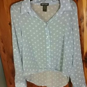 Silk light blue blouse