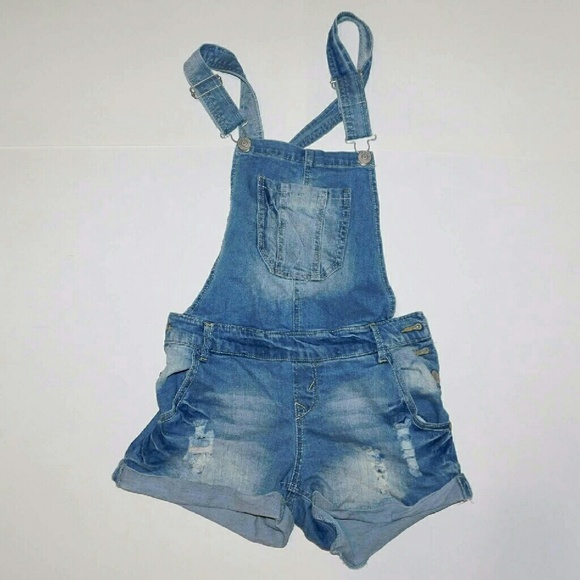 Denim Overall Shorts