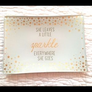 Medium Gold Jewelry Tray with Quote & Stars