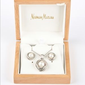 DY Crossover Pearl Earrings/Necklace with Diamonds