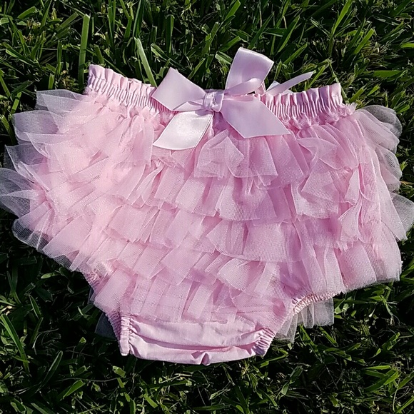 Pink chiffon ruffled bloomers