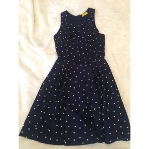Dee Elle Navy and White Polka Dot Dress!