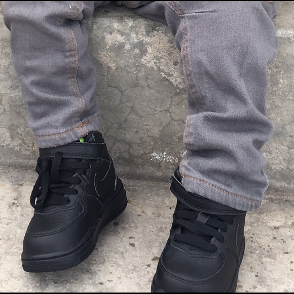 Black Air Force baby shoes