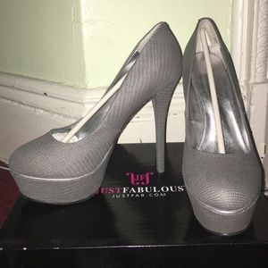 Gray high heels. Never worn.