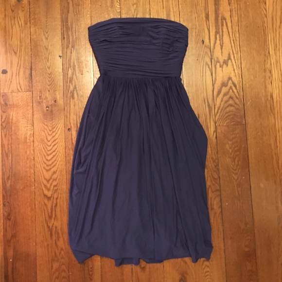 Navy blue strapless dress. Worn once.