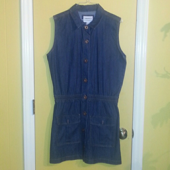 NWOT Mini Sleeveless Denim Dress