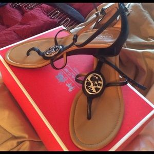 Coach black strap  sandals