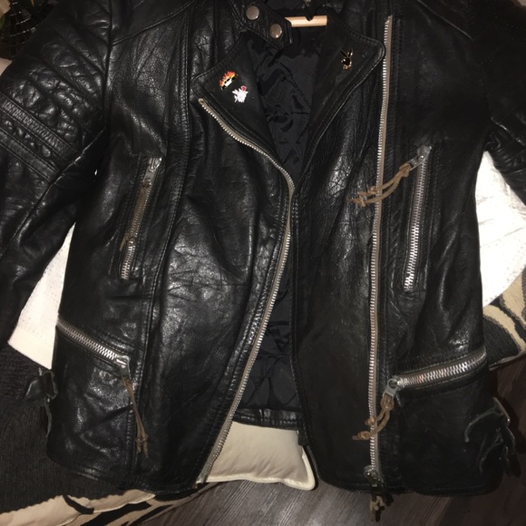 Vintage leather biker jacket - Picture 3 of 4