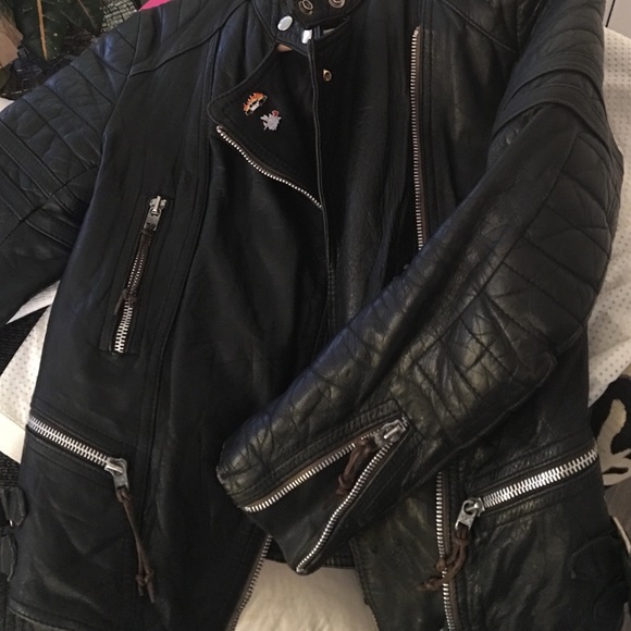 Vintage leather biker jacket - Picture 4 of 4