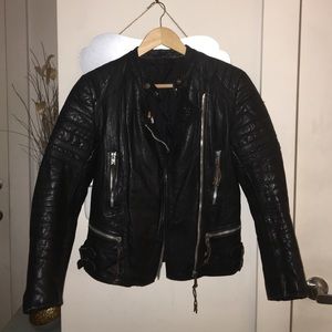 Vintage leather biker jacket