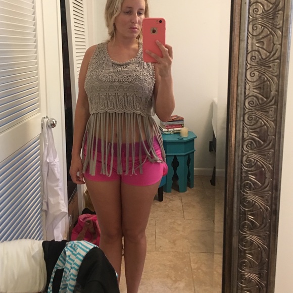 Charlotte Russe grey cut off shirt - Picture 4 of 4