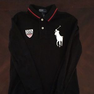 Black polo shirt