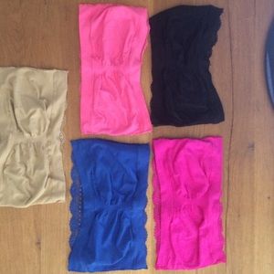 Womens strapless bandeaus