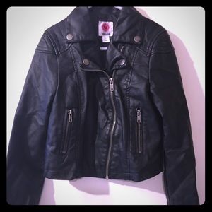 Total Girl faux black leather jacket