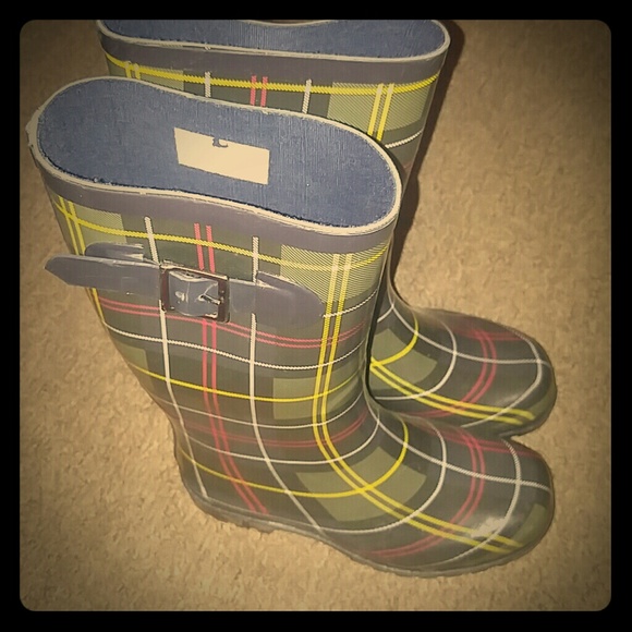 Plaid Rain Boots