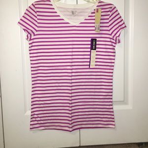 Purple and white striped tshirt