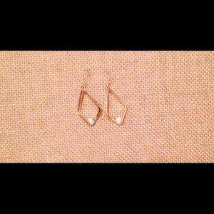 Gold dangle earrings with pearls (costume jewelry)