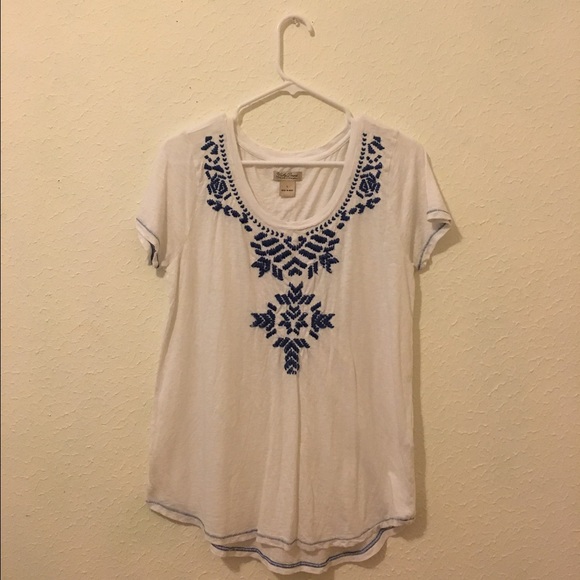 Lucky Brand embroidered tshirt - white/L
