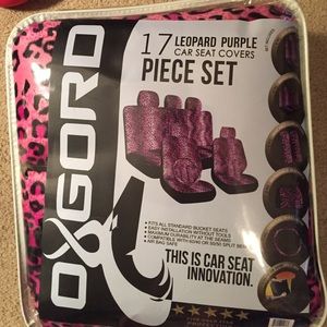 Pink leopard print seat covers