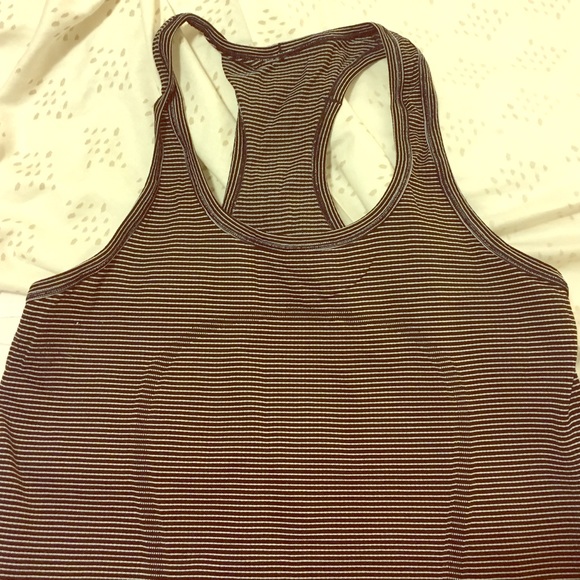 lululemon athletica Tops - Black and white stripe LULU tank