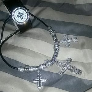 Cross Bundle; Necklace abd Watch