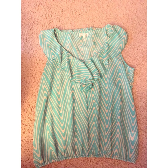 Green and nude sleeveless top