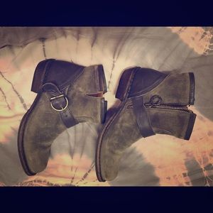 Florentine + Baker olive booties