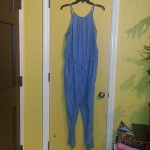Sleeveless Denim Jumpsuit