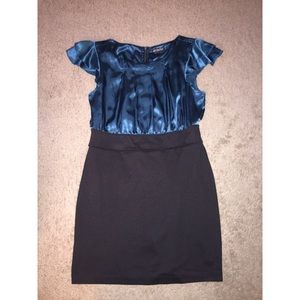 Green and black dress