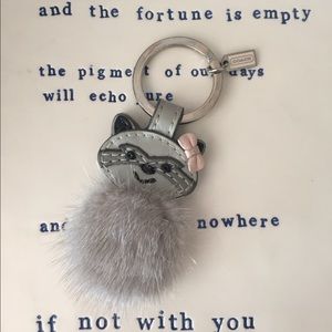 COACH Mink Raccoon Key Fob