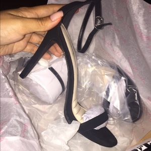 Black single strap heel