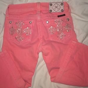 Miss Me Capris girls size 12 color is coral pink.