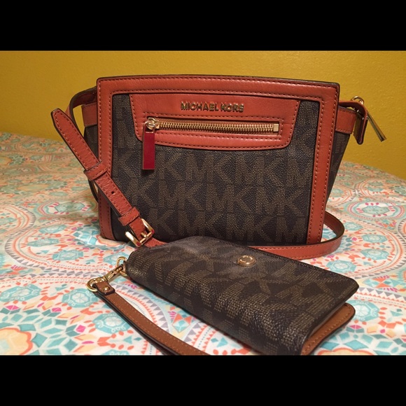SOLD Michael Kors Logo Selma Handbag & Wristlet