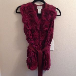 Alberto Makali Sweater Vest with Rabbit Roseette