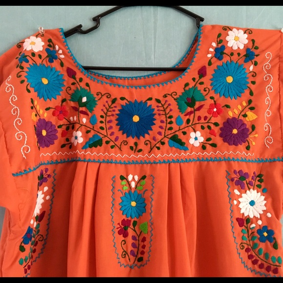 Hand Embroidered Mexican Dress