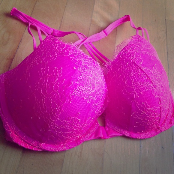 Victoria's Secret Hot pink strappy back pushup