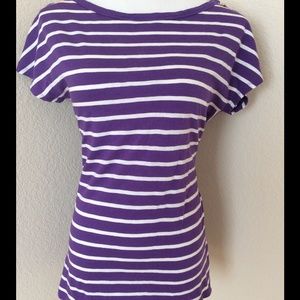 Ralph Lauren Purple striped knit top cotton size S