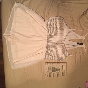 Light pink romper with silver beading